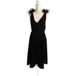 A loves A Black Feather Velvet Cocktail Midi Dress Size M NEW NWT Photo 5