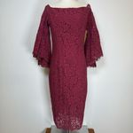 Bardot ‘Solange’ Corded Lace Sheath Dress Bell Sleeves Women’s Size 10L (Long) Photo 1