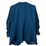 Skies Are Blue  Blazer Jacket‎ Women Size Small Blue Open Front Ruched 3/4 Sleeve Photo 1