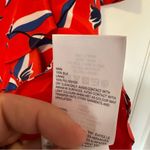 Whistles Women’s Mimi Dress Floral Tulip Silk Ruffle Surplice Size 4 Red Photo 9