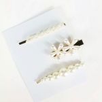 Womens Pearl Barettes Hair Clip Hair Gold Pin Photo 0