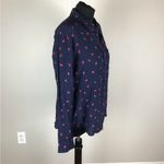 Rails NWOT Kate Strawberry Print Relaxed Navy Blue Button Up Top Shirt Blouse XS Photo 5