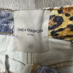One Teaspoon Free People Bandits High Waisted Denim Shorts Leopard Print Photo 3