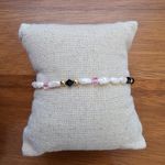 Freshwater Pearl Onyx Pink Crystal Bead Bracelet Photo 1