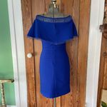Tadashi Shoji  Tobara Pintucked Off Shoulder Ruffle Dress Electric Blue~ XS 🧡🎀 Photo 7