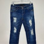 Rue 21 NWOT TwentyOne Black Distressed Cropped Jeans, Size 3/4 Photo 1