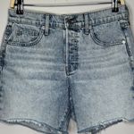Veronica Beard Shiloh Denim Shorts Pebble Stone Wash Size 27 Button Fly Raw Hem Photo 2