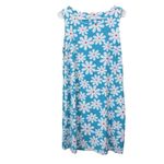 Lulu B Blue Daisy Day Sleeveless Stretch Shift Resort Dress Size LARGE Photo 1
