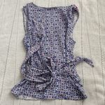 Max Studio sleeveless top in deep blue and magenta. Photo 4