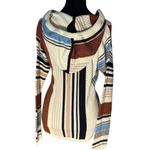 Tory Burch  Hooded Sweater Women’s XS Multicolor Boho Knit Pullover Hoodie Photo 3