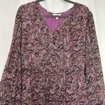 Terra & Sky Terra & Sky Dress 4X Semi Sheer Lined Flowey Purple Floral Long Sleeve Chiffon Photo 2