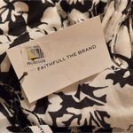 Faithfull the Brand Faithful The Brand La Pineta Dress Women 12 White Black 100% Linen Short Cut Out Photo 6