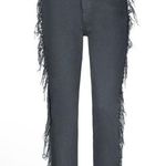 IRO  Grey Straight Leg High Rise Fringe Raw Hem Size 28 Jeans. Photo 0