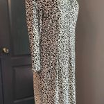 CHAPS Ralph Lauren Officecore Black & White Patterned V Neck Collared Dress Photo 1