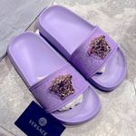 Versace Medusa Slide Sandals in Purple, Size EU36 New in Box Photo 3