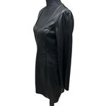 VERO MODA BELLA LONG SLEEVE FAUX LEATHER MINIDRESS IN BLACK SIZE MEDIUM Photo 3
