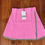 ZARA NWT  embellished pink mini skirt, size S Photo 7