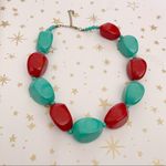 Chunky faux turquoise and red necklace Photo 3