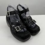 Free People Brooklyn US 7.5 Shoes Black Leather Ankle Strap Platform Sandals Photo 1