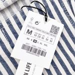 ZARA NEW Striped Denim Crop Top Blue & White Sleeveless Square Neck Size Medium Photo 6