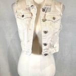 Almost Famous  white denim vest jacket size medium Photo 1