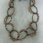 Boutique Multi- strand looped faceted crystal beads sterling silver ornate clasp Photo 0