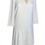 GALLERIES LAFAYETTE PARIS lace inserts and ruffles Light weight dress 38 US8 Gray Size undefined Photo 2