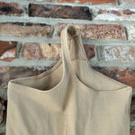 Abercrombie & Fitch Abercrombie Tan Ribbed Henley Sleeveless Bodysuit, XS Photo 6