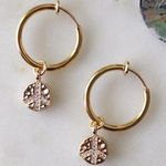 20mm Gold Hoop With Charms With Peace Coins Photo 1