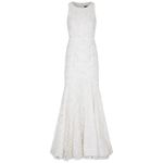 Adrianna Papell White Sleeveless Full-Length Fit + Flare Formal Wedding Dress Photo 3