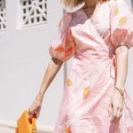 Kate Spade NWOT  Grand Daisy Midi Wrap Dress Women's Orange Pink Size 0 Photo 0