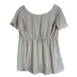 NWT Mom2Mom Maternity Top Womens M Cream Back Button Scoop Minimalist Neutral Size M Photo 2