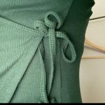 Hollister dark forest green ribbed long sleeve surplus wrap top blouse Photo 1