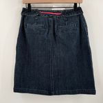 Talbots Petites Denim Skirt Size 4P NWT A-Line Attached Stripe Belt Stretch Jean Photo 1