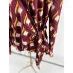 NWT cupcakes and cashmere maroon printed faux wrap blouse size Small Photo 8