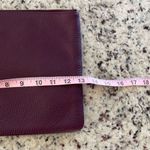 GiGi New York Womens Pebbled Leather Zip Rectangular Clutch Handbag Wine Red Photo 6