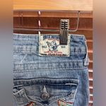 True Religion Rainbow Embroidered Jorts Size 27 USA Made Y2K Knee-Length Jean Photo 4
