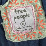 Free People  Blue Embroidered Sleeveless Cotton Tank Top Size M Photo 2