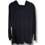 Woman Within  Black Heather Space Dye Waffle Knit Hoodie‎ Size 22 24 1X Photo 0