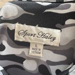 Sport Haley Womens Long Sleeve Golf Top Shirt Athletic Camo Stretch Large Black Photo 3