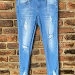 Vip Jeans VIP Faded Light Wash Blue Distressed Denim Skinny Jeans Women's Size 0 Photo 0