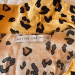Active USA Cheetah Print Button Down Tie Crop Top Size Large Photo 2