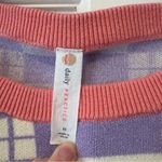 Anthropologie Daily Practice Plaid Purple & White Long-Sleeve Cropped Sweater M Photo 6