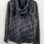 Athleta Cowl Hoodie Pullover Small Womens Black Gray Heather Thumb Holes Photo 0