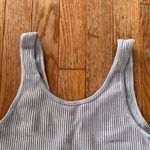 pastel light purple v neck ribbed cropped tank top Size M Photo 8