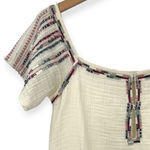 ZARA | XS | Embroidered Off The Shoulder Gauzy Short Sleeve Cover Up Mini Dress Photo 5