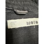 Topshop  Moto Womens Black Button Down Long Sleeve Denim Jeans Coat Jacket Size 2 Photo 2