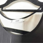 Vince Round-Neck Double-Layer Tank Top White Black 100% Silk Size XS Minimalist Photo 2