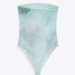 ZARA NWT STRAPLESS PRINTED TULLE BODYSUIT Photo 12
