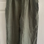 Joie  Women's Green Paperbag Waist Linen Pants Size Large NEW Comfort Casual Photo 0
